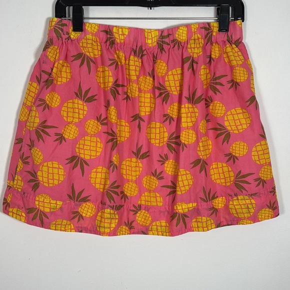 J Crew Mini Skirt Small Pink Yellow Pineapple Print Pull On Vacation Summer Cute - Picture 6 of 6